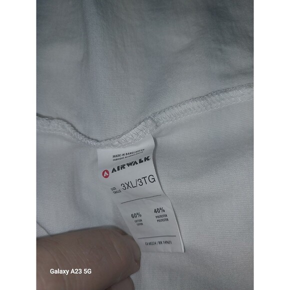 Airwalk 3XL Men's  Long Sleeve White Tee - Picture 7 of 7